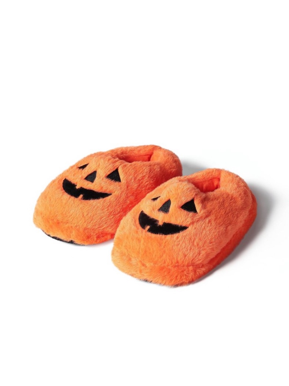 Viral Fuzzy Pumpkin Slippers